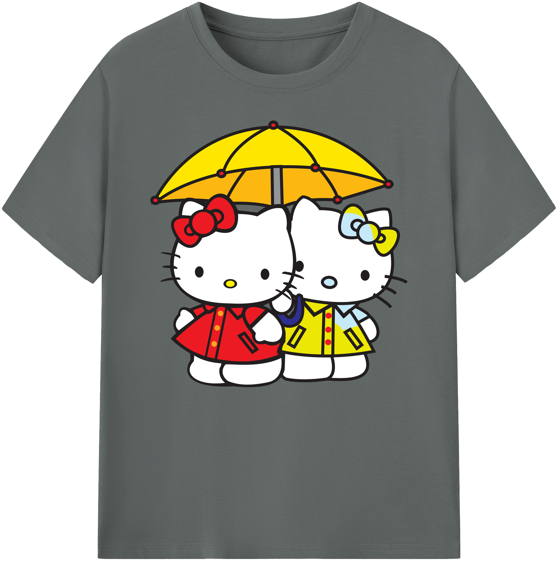 （画像用） Hello Kitty ハローキティ 綿100％ メンズ半袖Tシャツ｜肌触りやわらか＆通気性